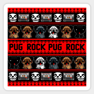 Pug Rock Sticker